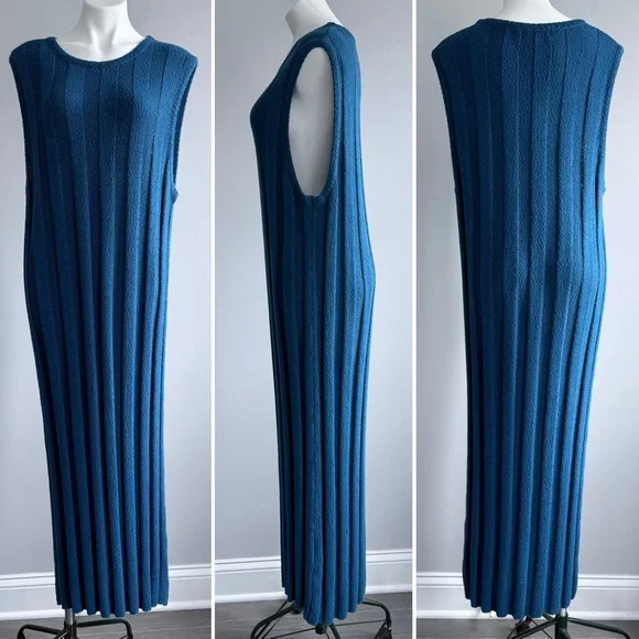 Free People Beach Theo Sweater Midi Dress Out Of The Blue S Ribbed Textured Boho - Picture 7 of 14